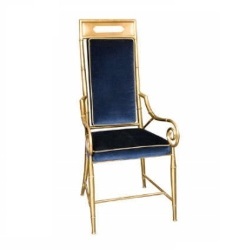 Faux Bamboo Brass Chair